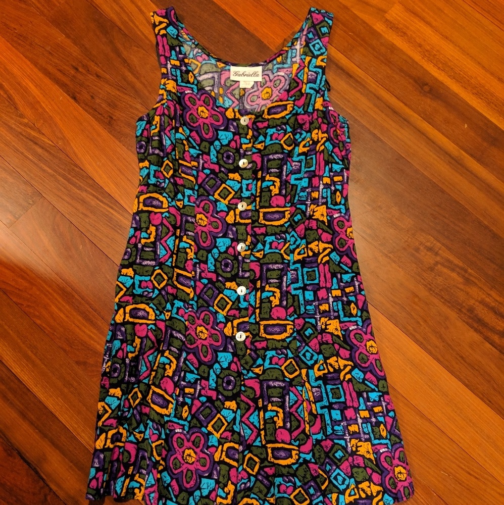 Vintage geometric print romper
